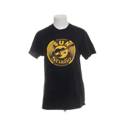 T-shirt (Svart, Gul) från Gildan Bomull
