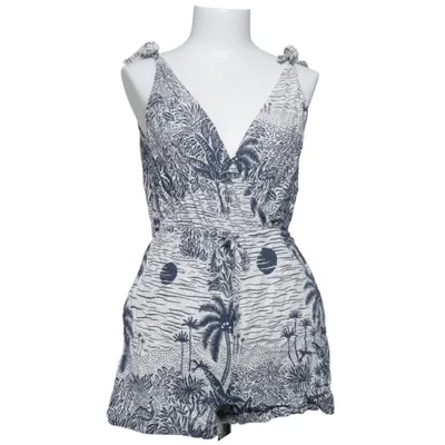 Jumpsuit (Blue, Multicolored) from Desmond & Dempsey x H&M Linen, Viscose, Cotton
