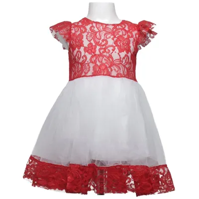 Brudnäbbsklänning (Röd, Vit) från KIDS Kids Bomull, Polyester