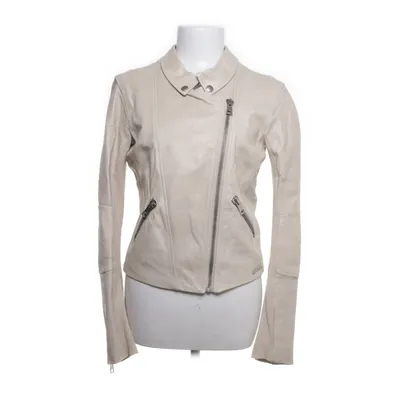 Läderjacka (Beige) från Twin Set Simona Barbieri Acetat, Bomull, Skinn, Viskos