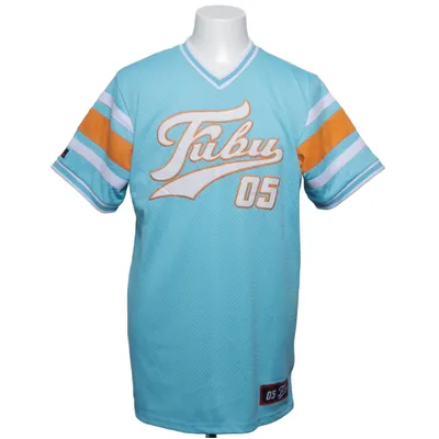 Maillot de baseball (Bleu, Blanc, Orange) de Fubu Polyester