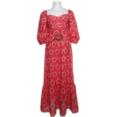 Långklänning (Röd, Vit) från ASOS Bomull, Polyester