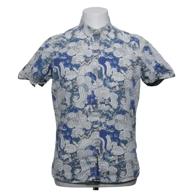 Kortærmet skjorte (Blå, Hvid) fra Knowledge Cotton Apparel Økologisk bomuld