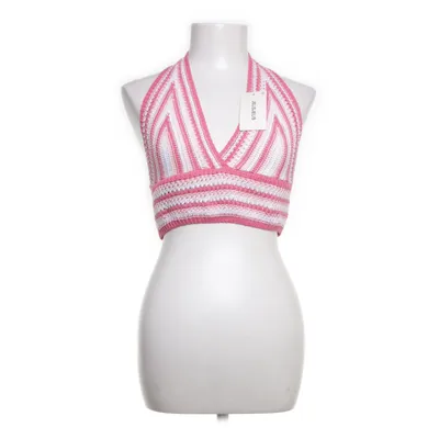 Halter neck top (Pink, White) from Jelis Jelis Acrylic, Cotton