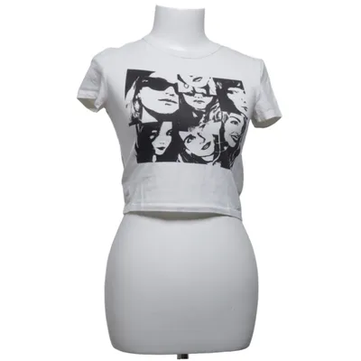 T-shirt (Hvid, Sort) fra Terranova Bomuld, Elastan