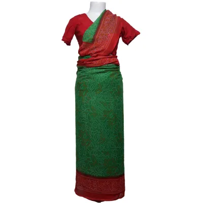 Sari (Green, Red, Multicolored)