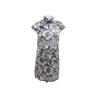 Cheongsam (Wit, Blauw) Zijde