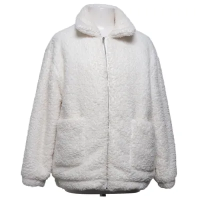 Fleecejacke (Weiß) Baumwolle, Polyester