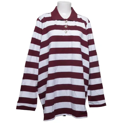 Rugby shirt (White, Purple) from Zizzi Cotton, Elastane