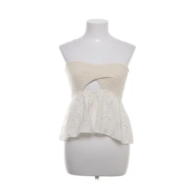 Top tube (Beige, Blanc) de Zara Coton