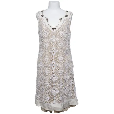 Dress (Beige, White) from Halé Bob Cotton, Elastane, Polyester