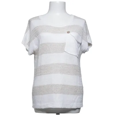 Haut (Blanc, Beige) de Carla F Acrylique, Lin, Polyamide, Viscose