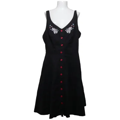 Kleid (Schwarz) von Hell Bunny Baumwolle, Elasthan