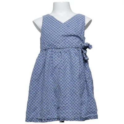 Dress (Blue, White) from Uniqlo Kids Cotton, Linen