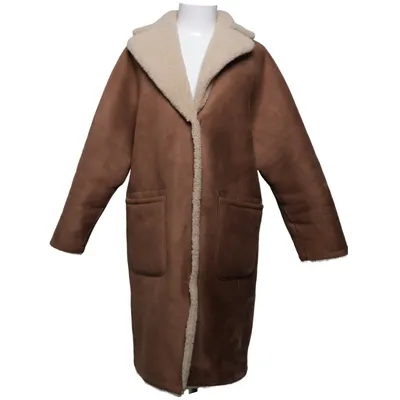 Shearlingjakke (Brun, Beige) fra Mango Polyester