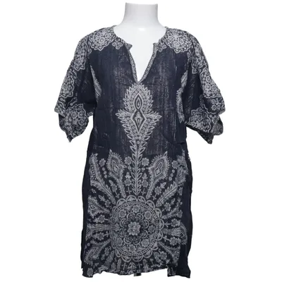 Top (Blue, White, Multicolored) from Kate Moss x Topshop Cotton, Metallic fiber