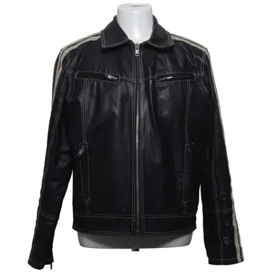 Lederjacke (Schwarz, Beige) von Livelo Attitude Baumwolle, Leder