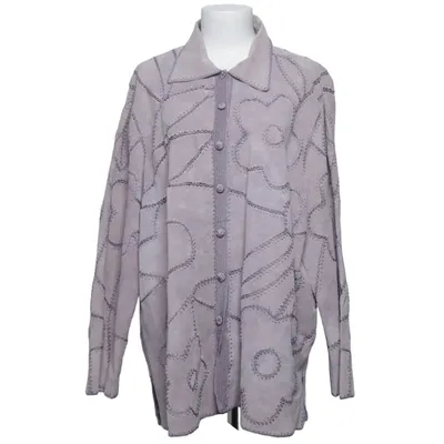 Leather jacket (Gray) from Denim & Co Leather, Polyester