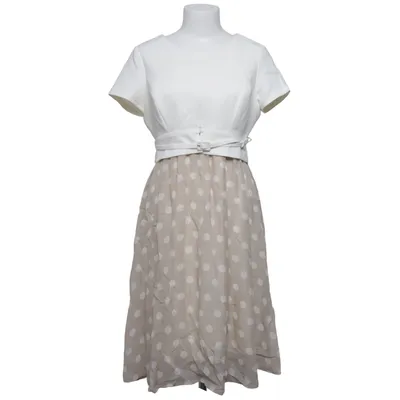 Robe (Blanc, Beige) de Luxe by Seraphine Élasthane, Polyester, Soie, Viscose