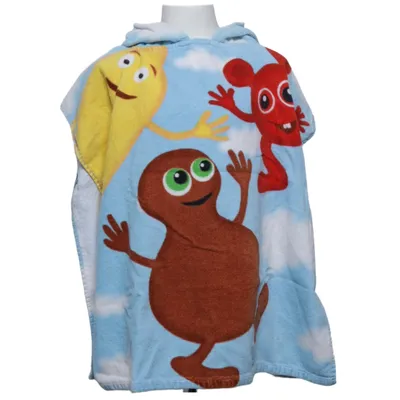 Badponcho (Blauw, Meerkleurig) van Babblarna Katoen