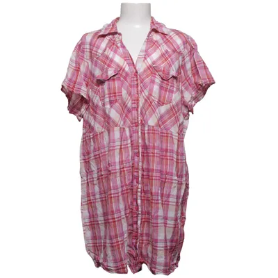 Short sleeve shirt (Pink, White) from Zhenzi Cotton