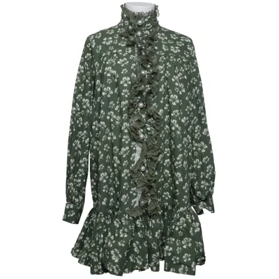 Jurk (Groen, Wit) van Custommade Organisch katoen, Polyester