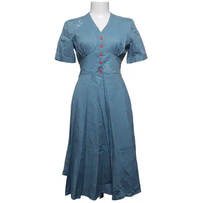Jurk (Blauw, Roze) van Lindy Bop Katoen