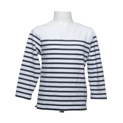 Langærmet t-shirt (Hvid, Blå) fra Mousqueton Bomuld
