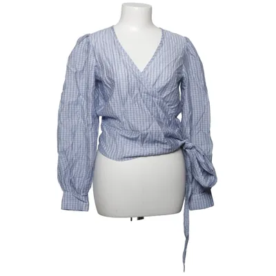 Wikkelblouse (Blauw, Wit) van Moves Katoen, Tencel