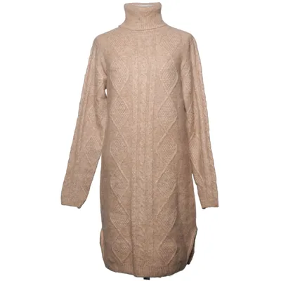 Jurk met col (Beige) van Beloved Acryl, Alpacawol, Elastaan, Polyamide, Polyester