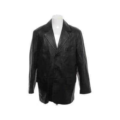Leather blazer (Black) from Nicolas Scholz Polyester, Leather