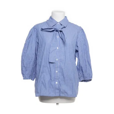Pussy bow blouse (Blue, White) from Nué Notes Cotton