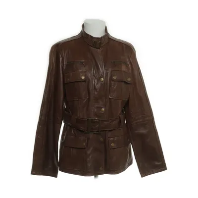 Läderjacka (Brun) från Zara Basic Skinn, Polyester