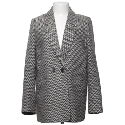 Blazer (Black, White) from Anine Bing Lyocell, Polyester, Wool