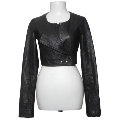 Leather jacket (Black) from Stylenanda Leather, Polyester