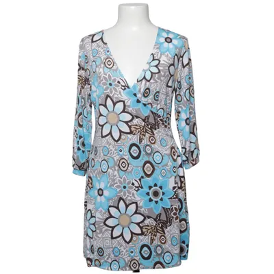 Dress (Blue, White, Brown) from Ecoline Polyester, Viscose