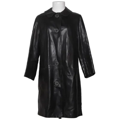 Leather coat (Black) from Engströms