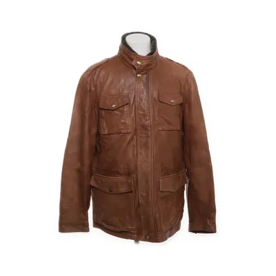 Läderjacka (Brun) från Massimo Dutti Skinn, Polyester, Nylon