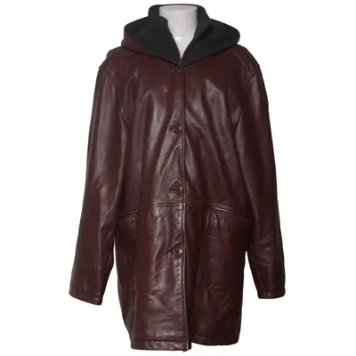 Læderfrakke (Brun) fra Hollies Stockholm Akryl, Polyester, Uld