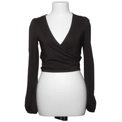 Wrap blouse (Black) from Bubbleroom Elastane, Polyester
