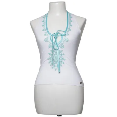 Top (Wit, Turquoise) van E. Loco Elastaan, Viscose
