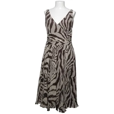 Jurk (Bruin, Wit) van Zara Woman Polyester, Zijde