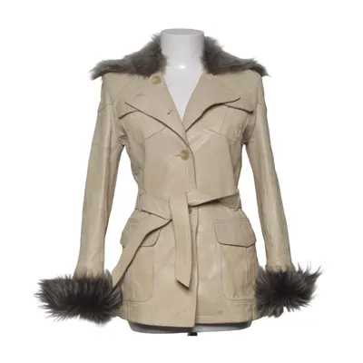 Shearlingjacka (Beige) från Karen Millen Acetat, Skinn