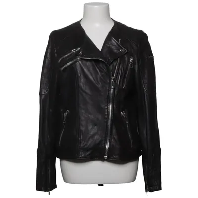 Biker jacket (Black) from Molltan Cotton, Leather, Polyester