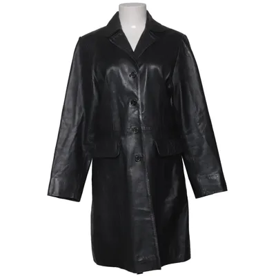 Leather coat (Black) from Saki Leather, Polyester