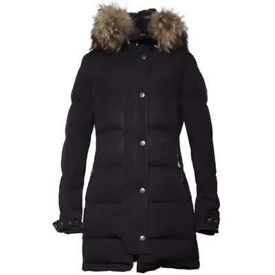 Doudoune longue (Noir) de Hollies Coton, Duvet, Plume, Polyester
