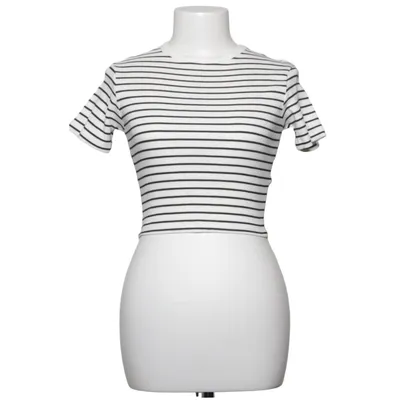 Crop top (Blanc, Noir) de Clockhouse by C&A Coton, Élasthane, Polyester, Viscose