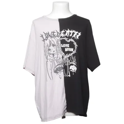 T-shirt (Noir, Beige) de Romwe Élasthane, Polyester