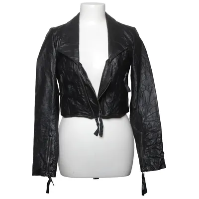 Bikerjack (Zwart) van Barneys Originals Katoen, Leer, Polyester