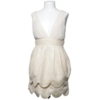 Cocktailjurk (Beige) van H&M Conscious Collection Metallvezel, Gerecycled polyester